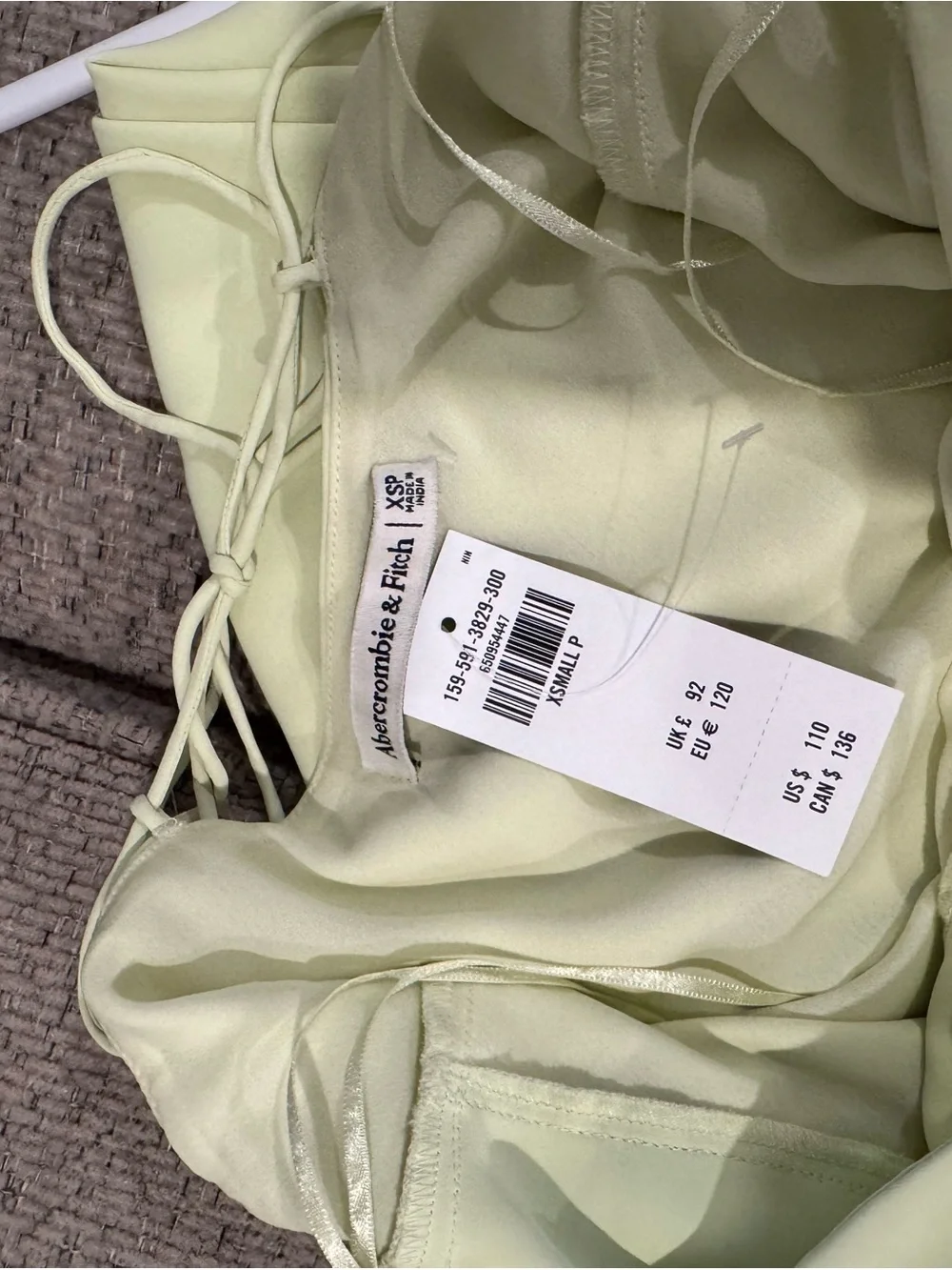 Abercrombie & Fitch Light Green Slip Maxi Dress